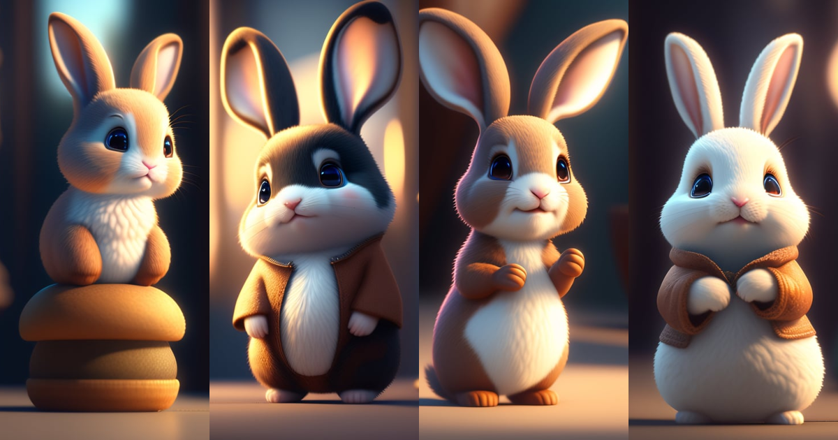Lexica - Cute adorable little bunny waving and smiling greeting me ...
