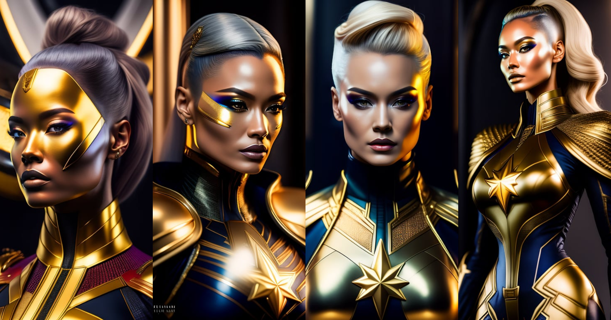 Lexica - Ultra-sharp photography of captain marvel sitting in an high ...