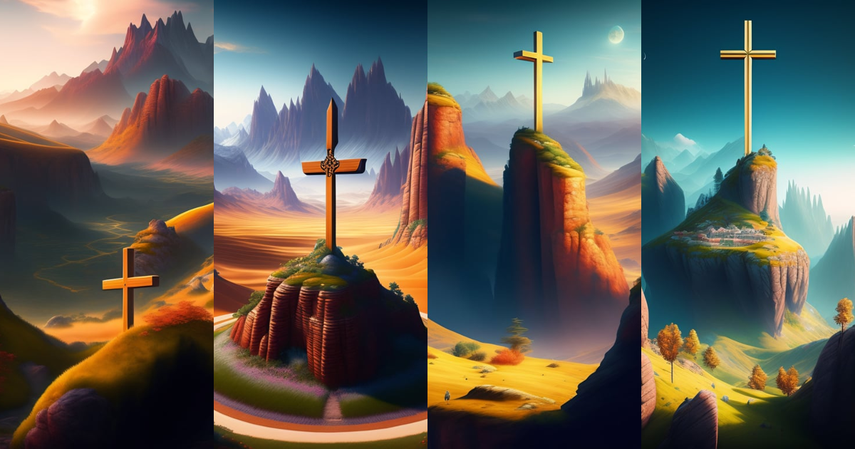 Lexica - Fantasy landscape and an cross in the terrain, digital art, 8k ...