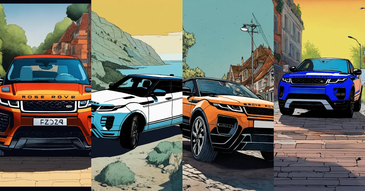 Lexica - Detailed pen and ink illustration of Range Rover Evoque 2022 ...