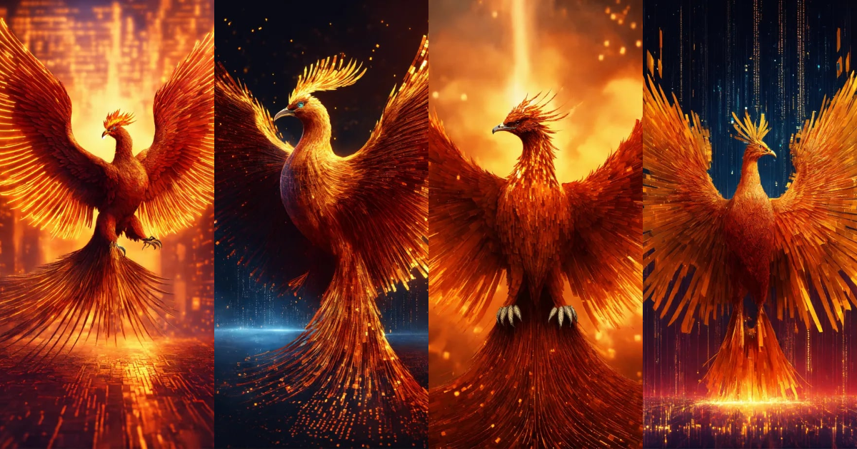 Lexica - Visualize the concept of a phoenix constructed entirely from ...