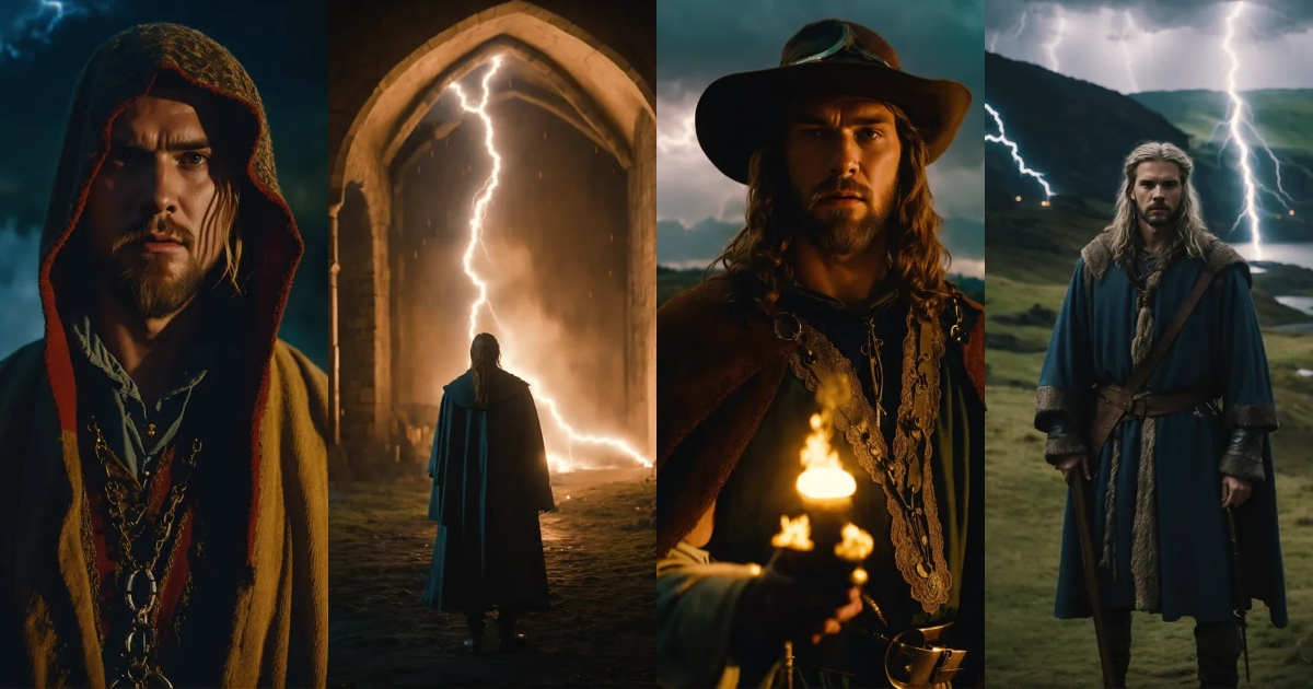 Lexica - A cinematic portrait of a young medieval wizard from [2022 ...