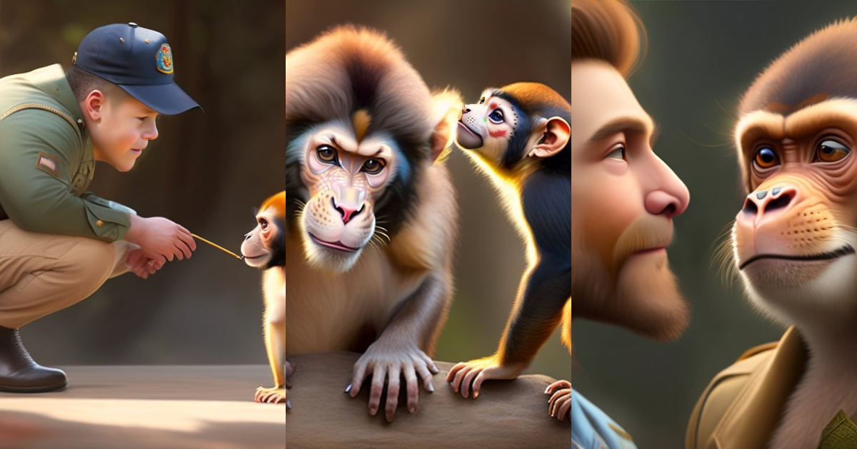 Lexica - One by one, the monkeys were Amazed by Ricky's bravery, Leo ...