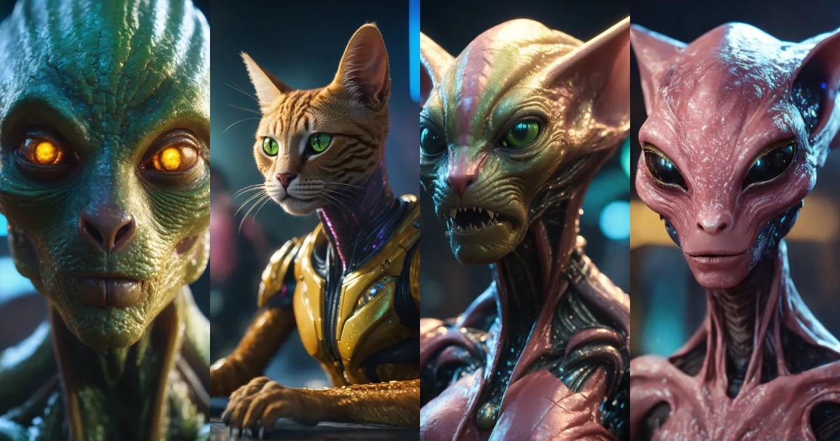 Lexica - Many unfriendly alien race individuals. fantasy, sharp focus ...