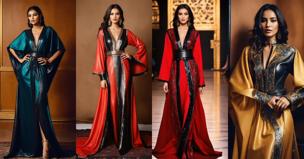 Lexica - Beautiful Arab women model, wearing luxury dress caftan , With ...