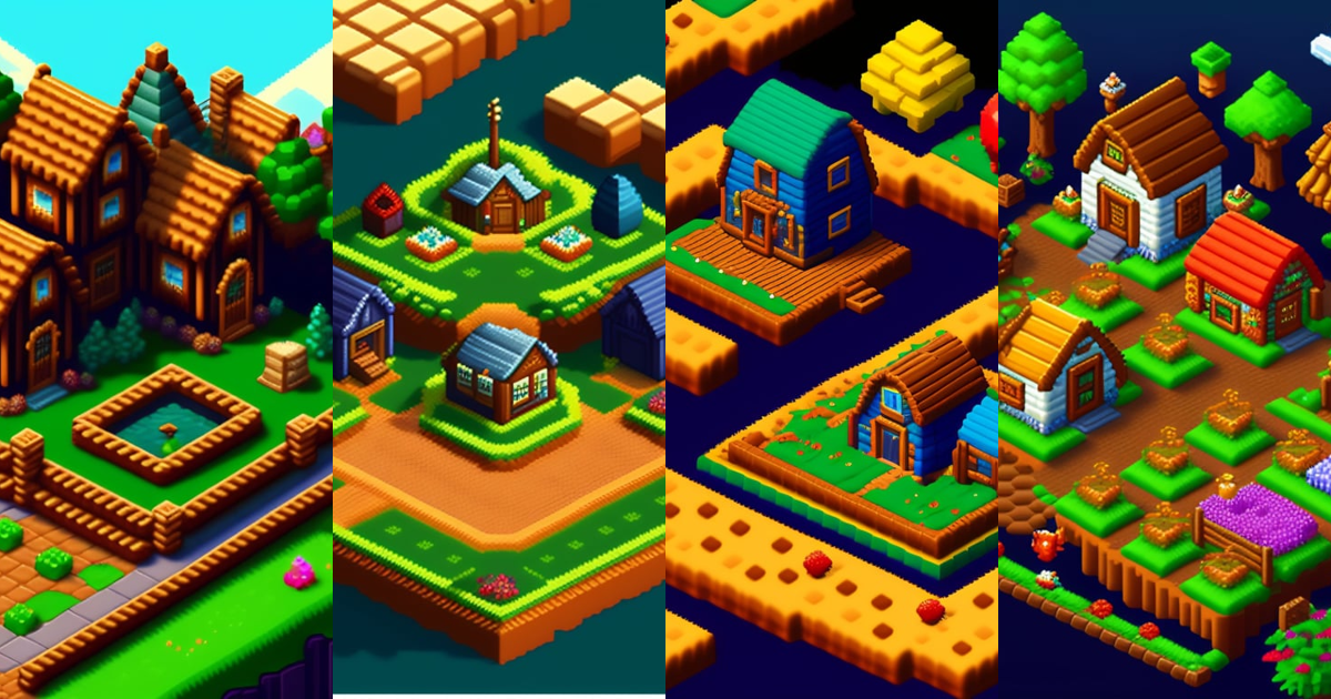 Lexica - Isomorphic pixel art farmville