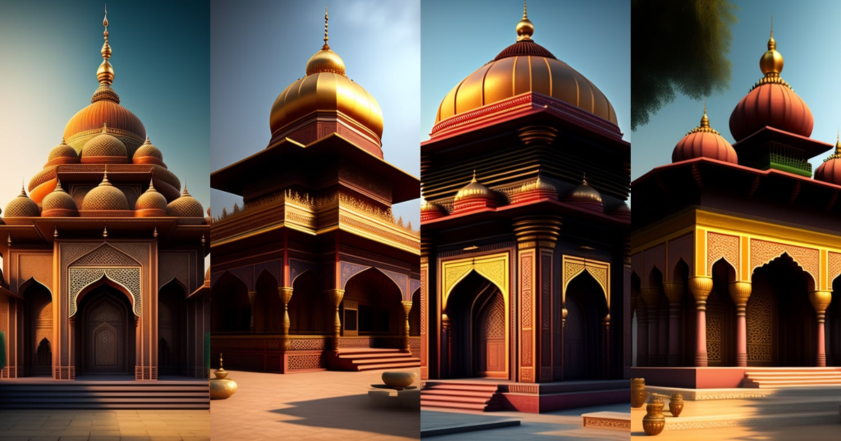 Lexica - Muslim temple in the old cities of india, realistic