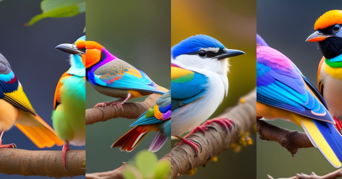 Lexica - He spotted colorful birds flitting from branch to branch ...