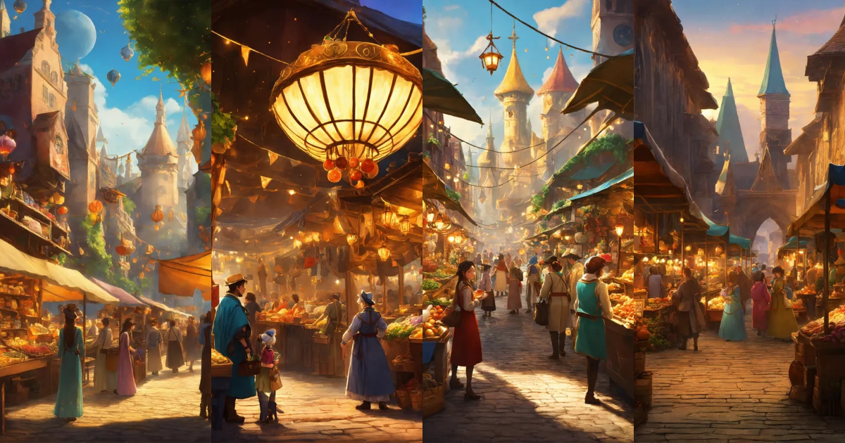 Lexica - The Magical Market Imagine a bustling marketplace in a magical ...
