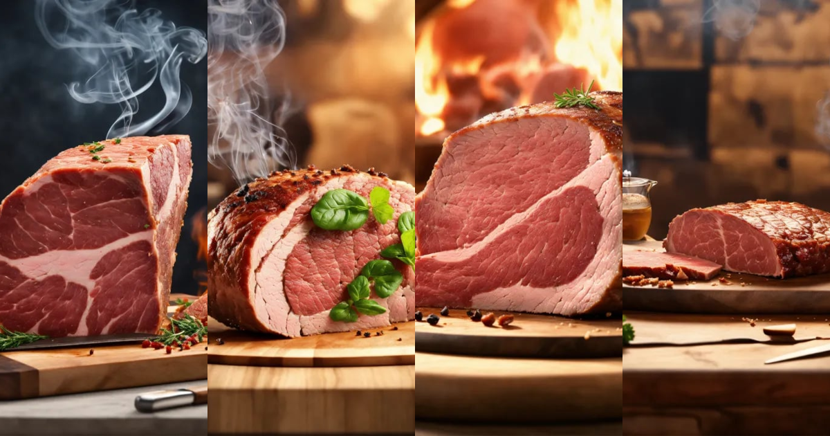 Lexica - Professional 3d rendering of a slice of meat that is smoking ...
