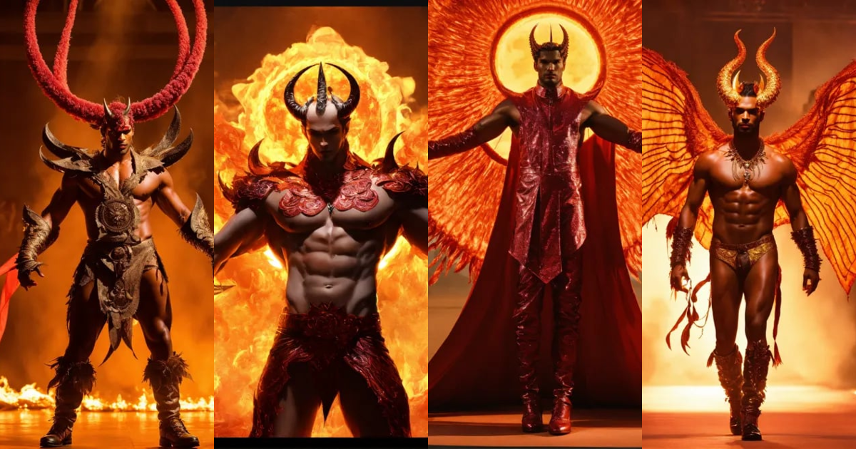Lexica - Lucifer, the scorching like the sun demon-like man, supermodel ...