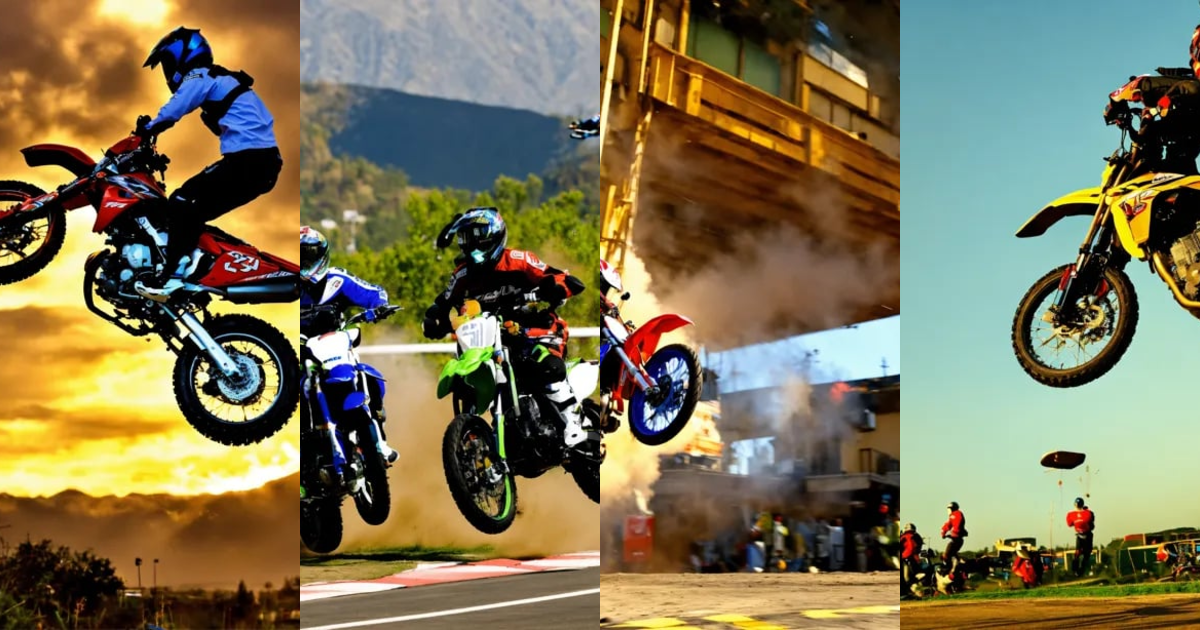 Lexica - Motorbike Stunts jump in the air