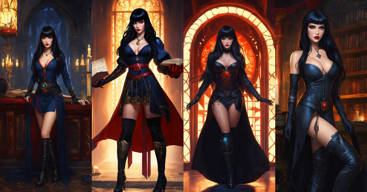 Lexica - 8k, fantasy art, enchantress, short height, long full body ...