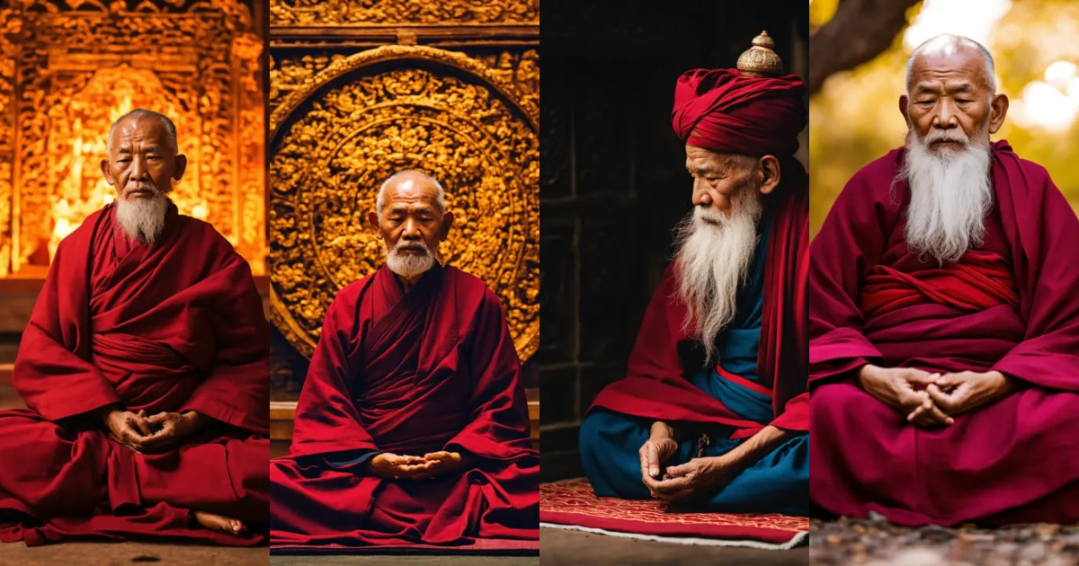 Lexica - Wise old monk in meditation
