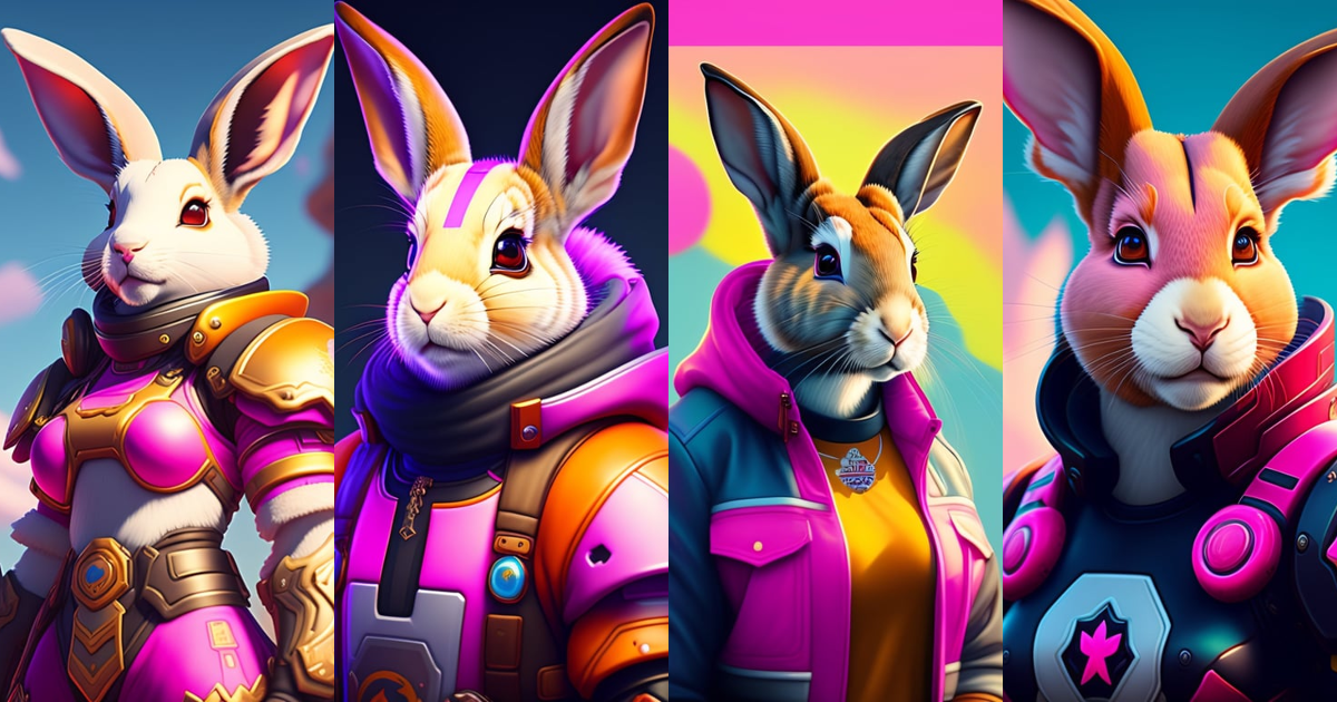 Lexica - Cartoony, happy Joe Rogan portrait painting of a rabbit ...