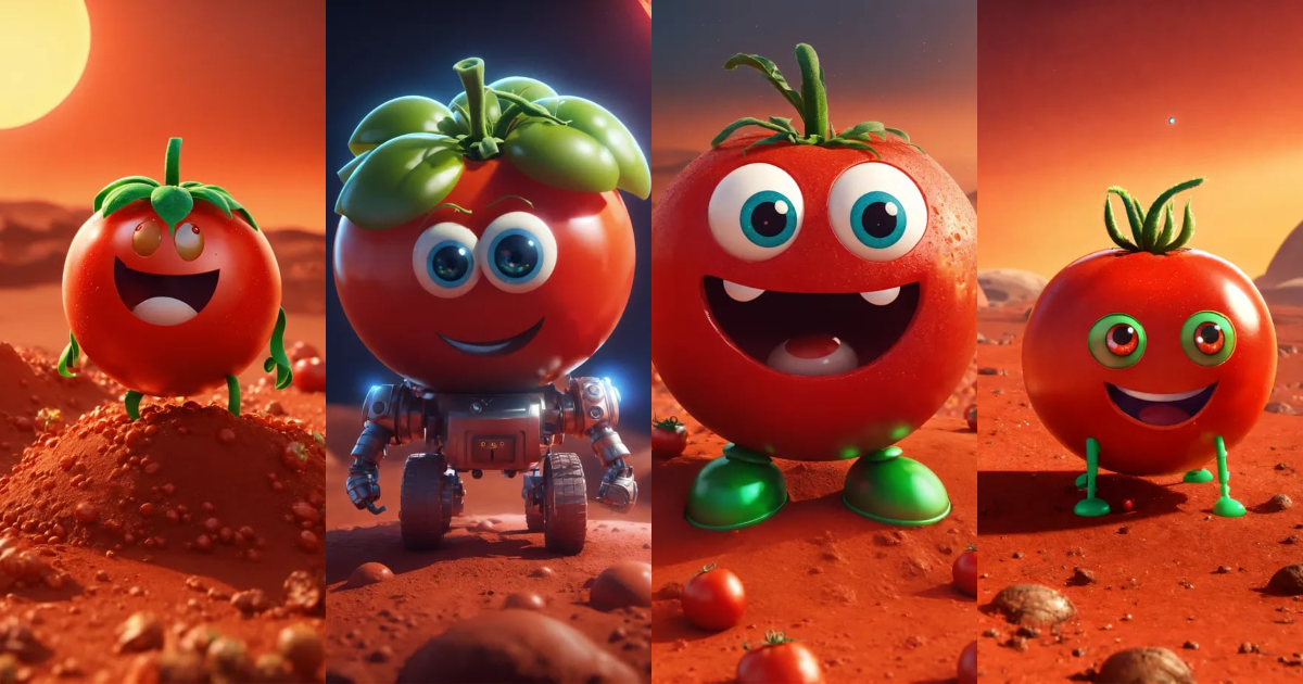 Lexica - Tomato on mars with eyes, 3d render, pixar style, (detailed ...