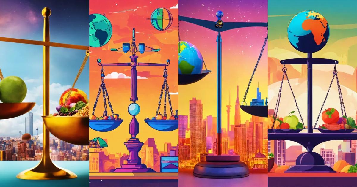 Lexica - Scarcity society balancing a scale with all kind of different ...