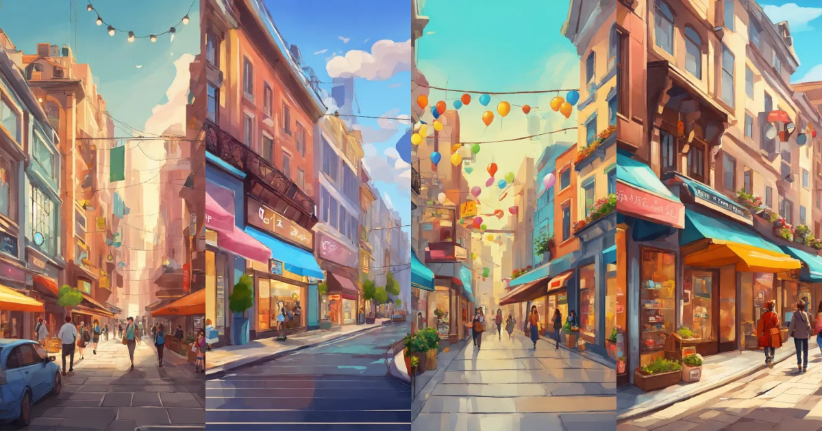 Lexica - High tech street with a fashion shops in the center of the ...
