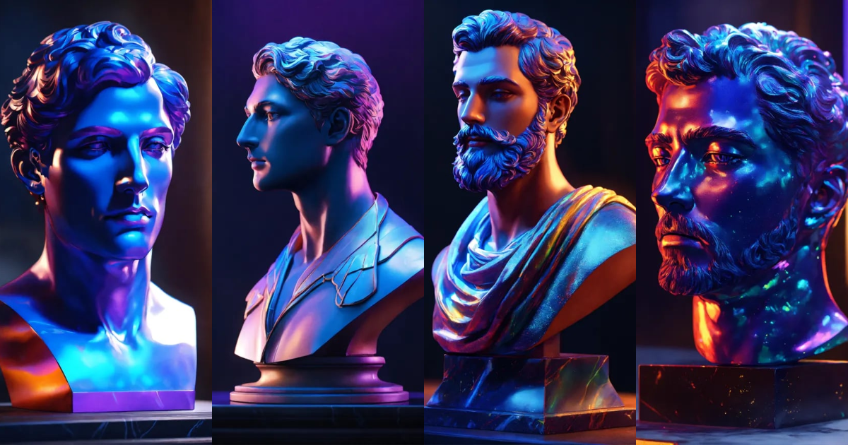 Lexica - A stunning iridescent male marble bust, unreal engine render ...