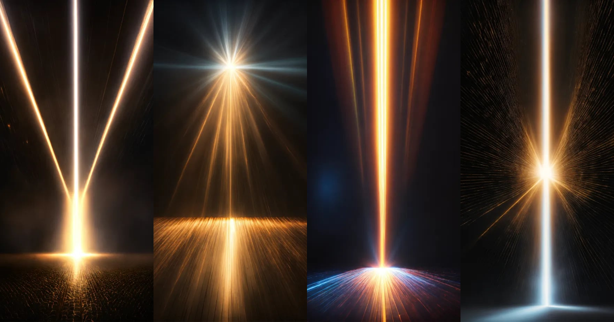 Lexica - Hyper realistic rays of light on black background