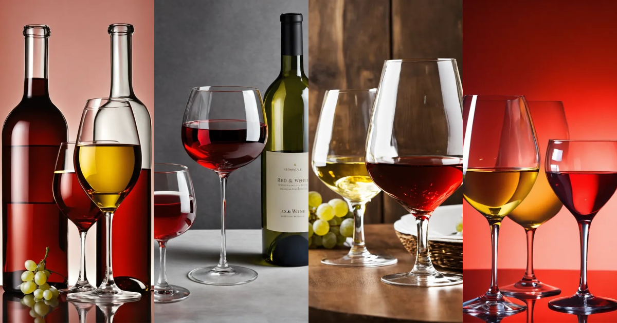 Lexica Red and white wine glasses different sizes