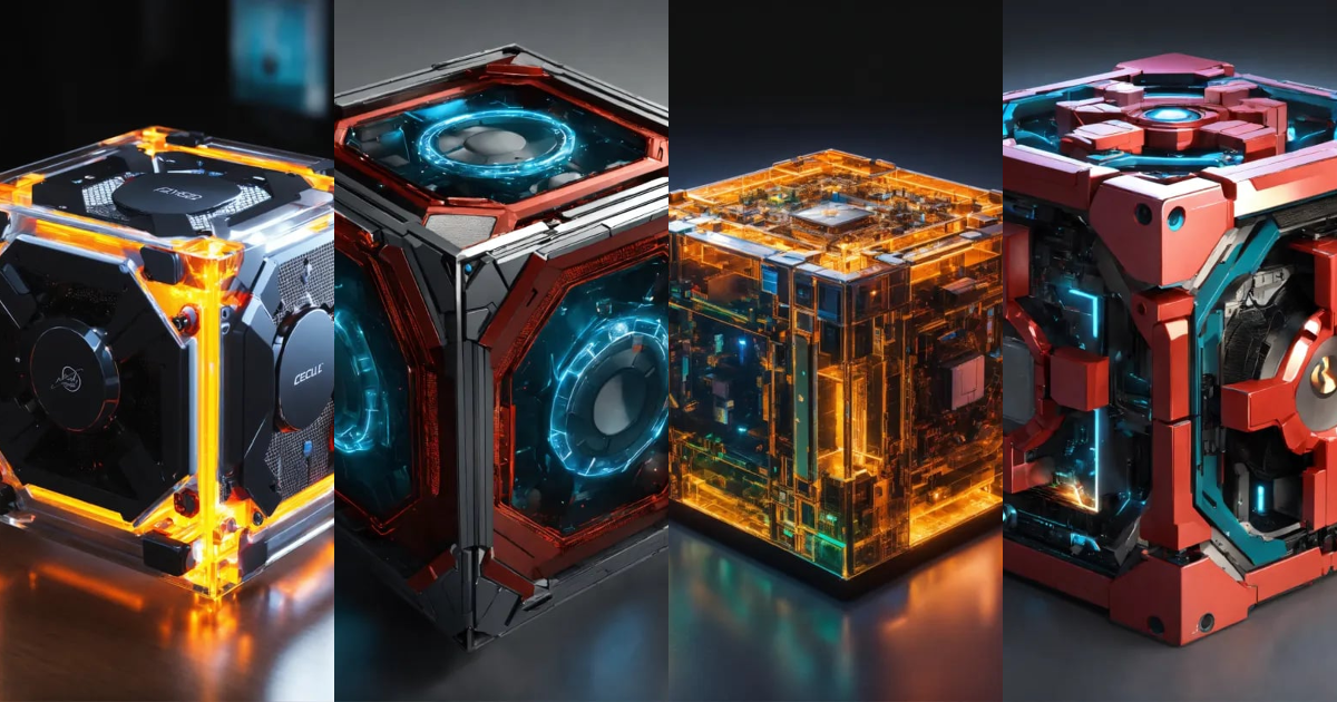 Lexica - Create a high definition, hyper realistic tech cube