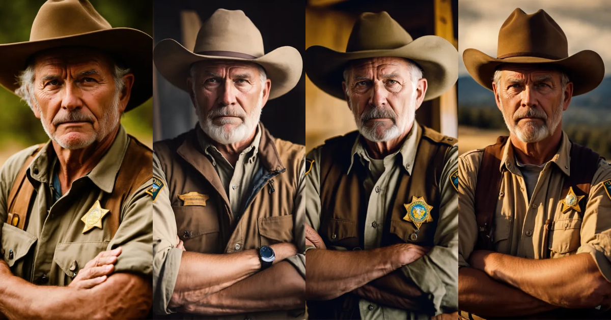 Lexica - Scared YELLOWSTONE park ranger man, OLD, FRONT VIEW, casual ...