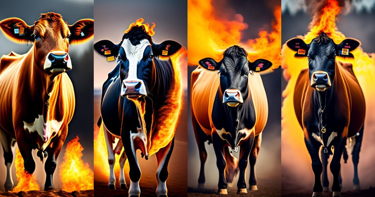 Lexica - Cow in fire