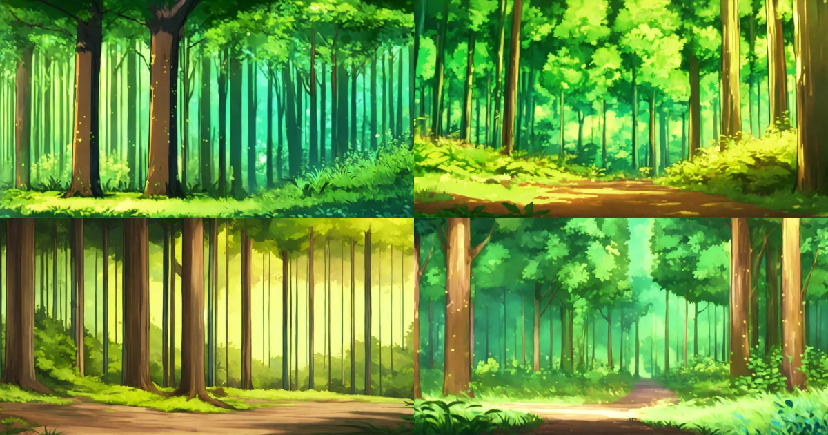 Lexica - Forest background, anime style, looping
