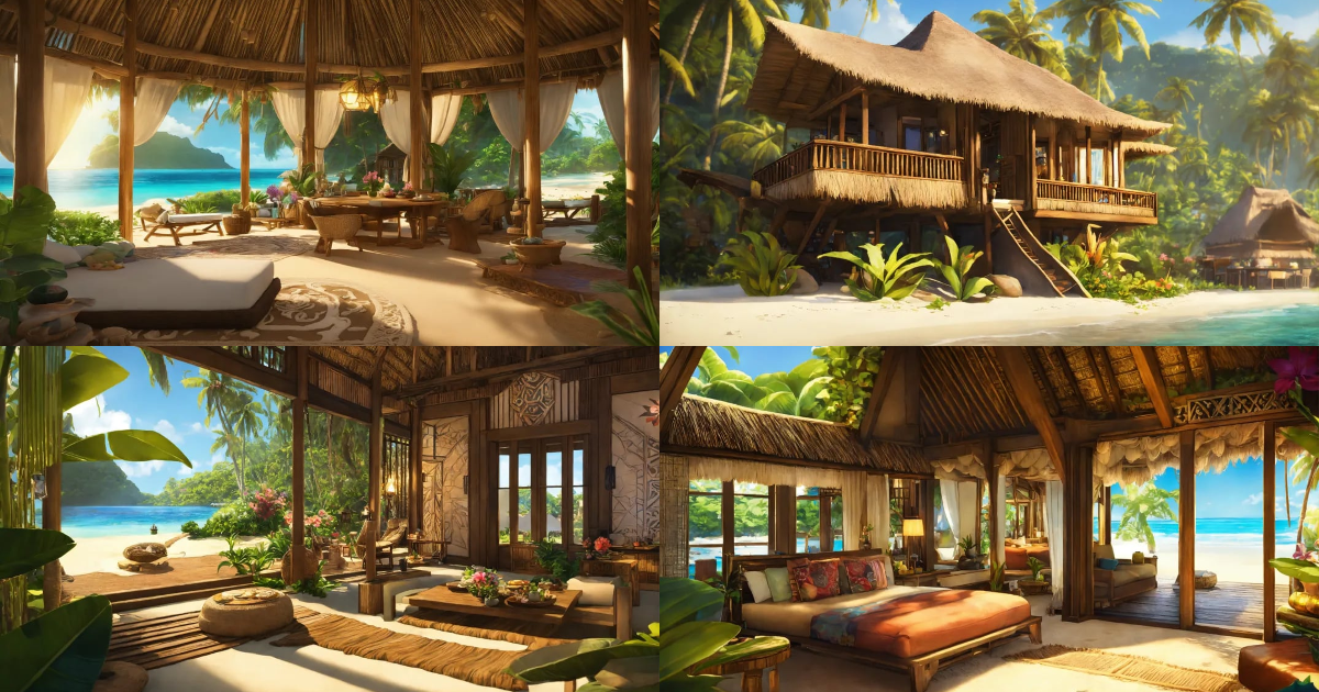 Lexica - Concept art of tropical village house, Polynesian, fantasy ...