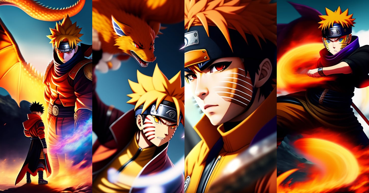 Lexica - Naruto in a far galxy fighting with a dragon