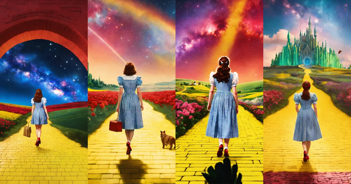 Lexica - A realistic photograph of Dorothy in The wizard of Oz wearing ...
