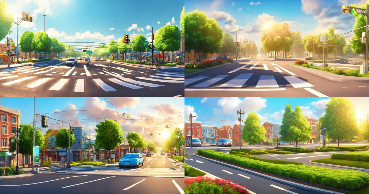 Lexica - Roads, intersection and square and crosswalks and traffic ...