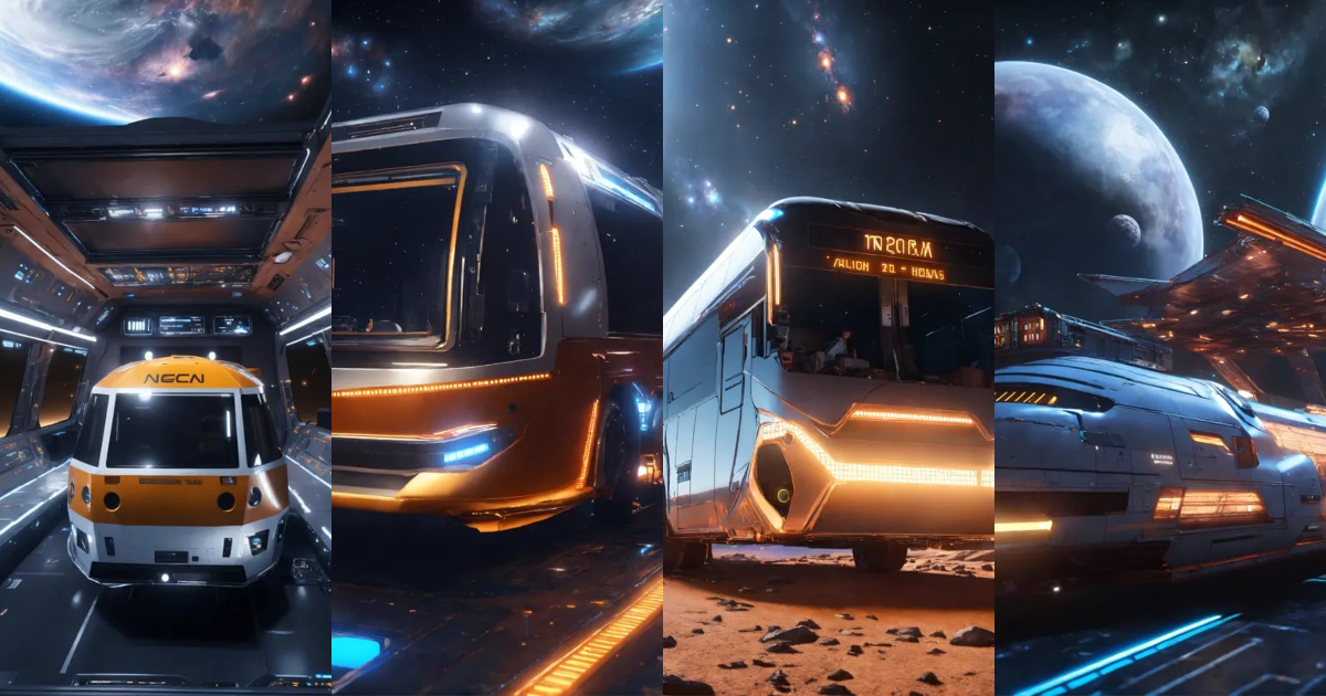Lexica - Intergalactic tour bus starship traveling through deep space ...