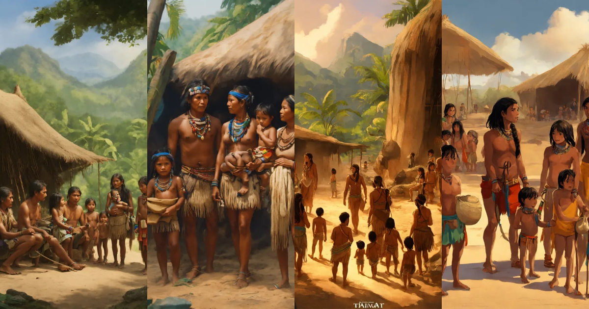 Lexica - Families with parents and children from a prehistoric tribe