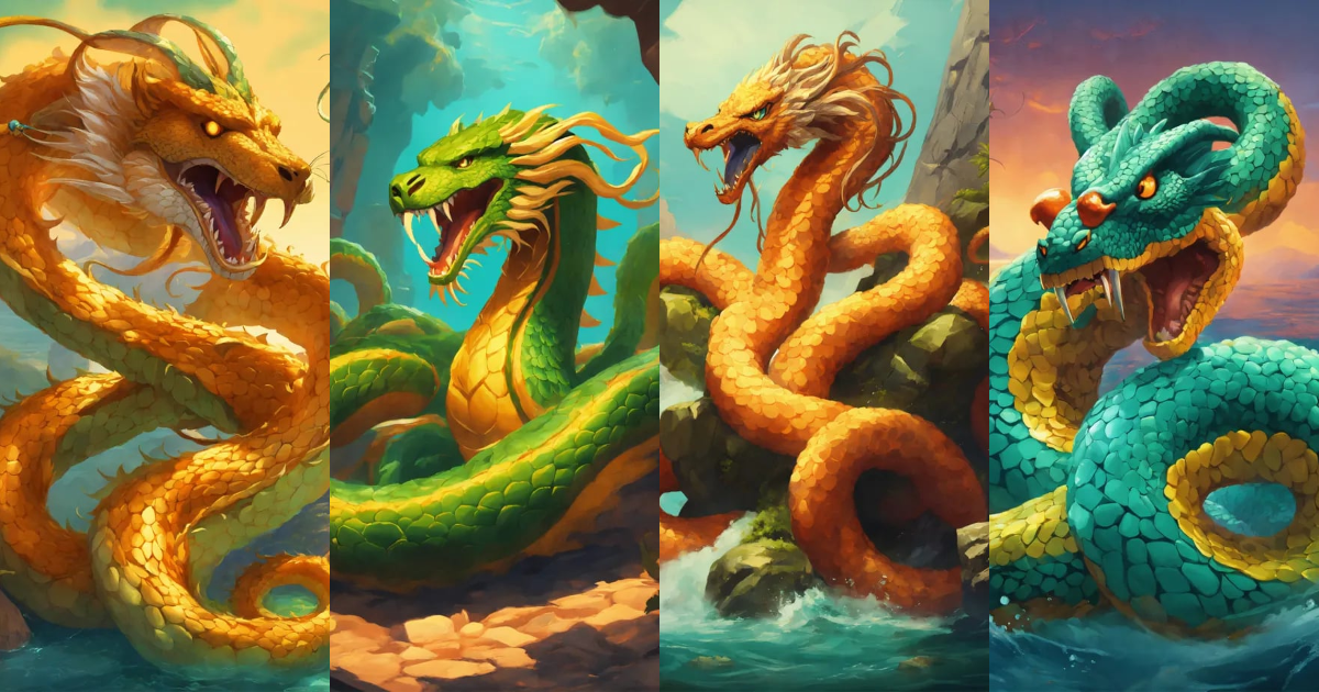 Lexica - Hydra, greek mythology, volumetric cartoon oil paint, 2D book ...