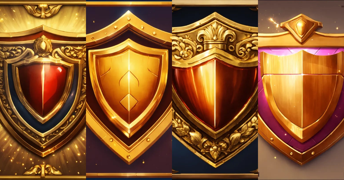 Lexica - Square gold shield game icon
