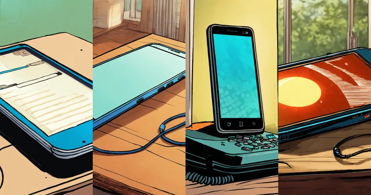 Lexica - Smartphone is lying on a table and ringing. comic style