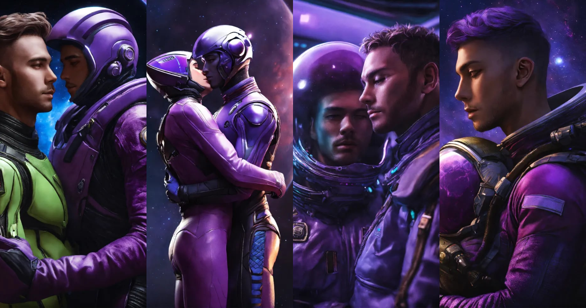 Lexica - Alien male masculine with purple fury skin and a masculine ...