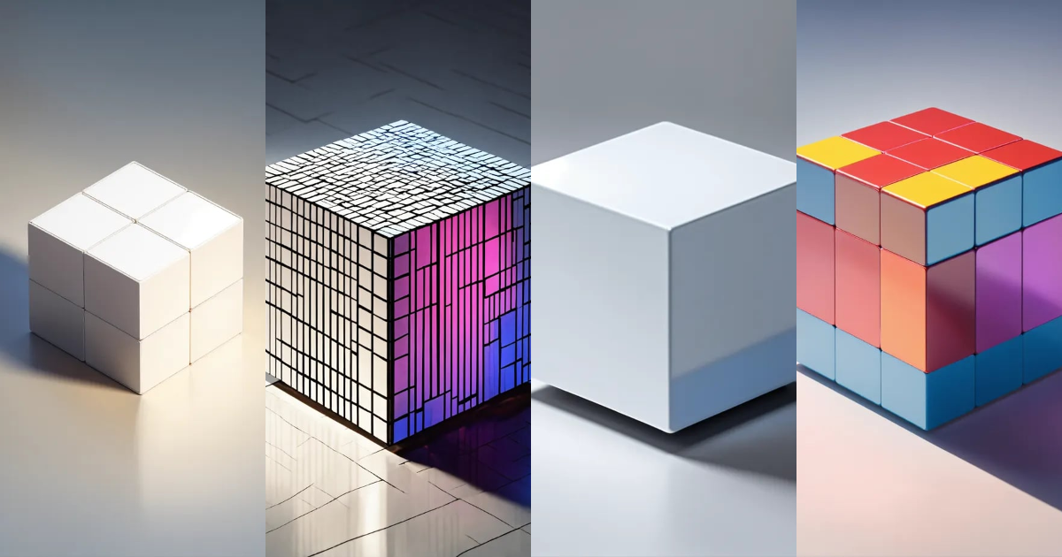 Lexica - An isometric image of a cube on a white background, light ...
