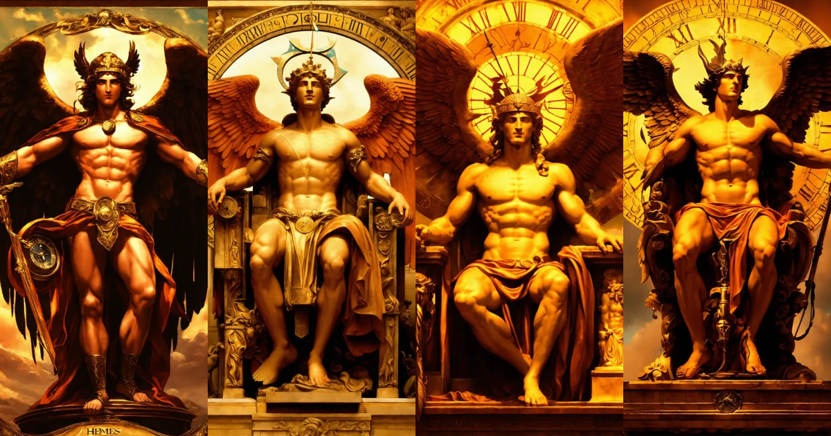 Lexica - Hermes the winged god, honoring Cronos the ancient god of time ...