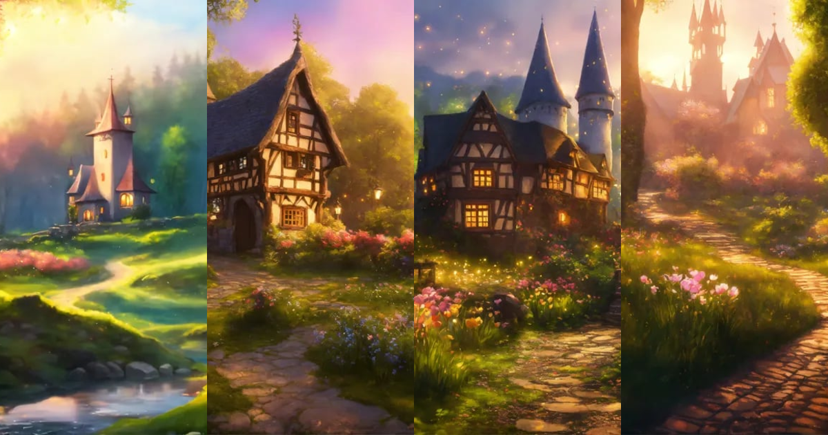 Lexica - Epic shot of ultra detailed fairytale medieval spring in a ...