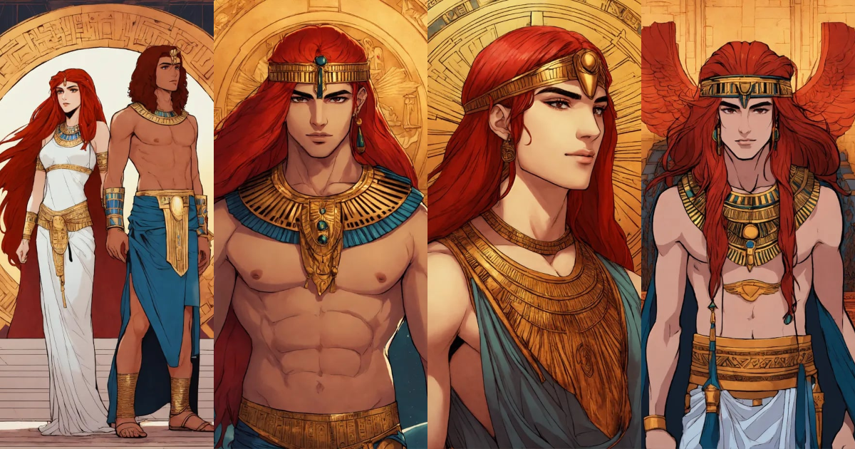 Lexica - Straight long haired Egyptian young guy with a red haired ...