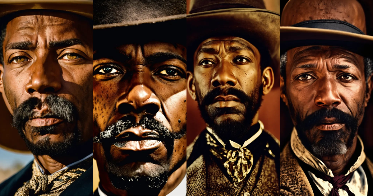 Lexica - An intense close-up of Bass Reeves, showcasing the ...