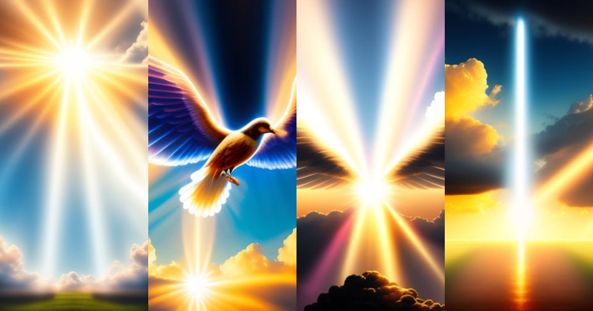 Lexica - Horizontal background, with clouds, splendor, angelic, rays of ...