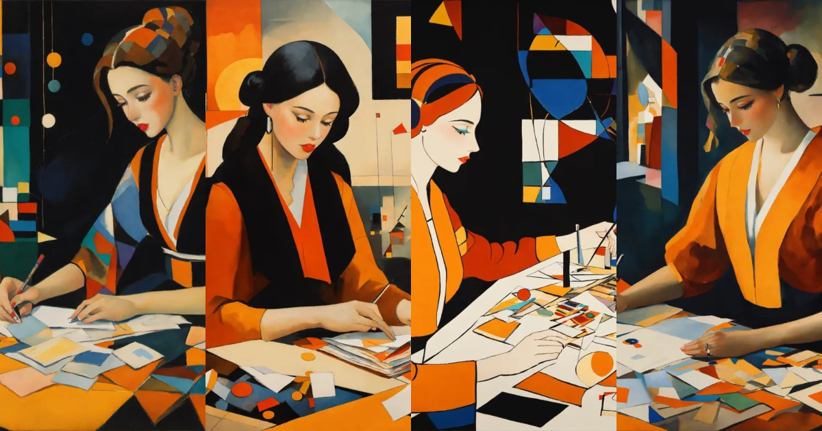 Lexica - A beautiful young woman is sorting through her correspondence ...
