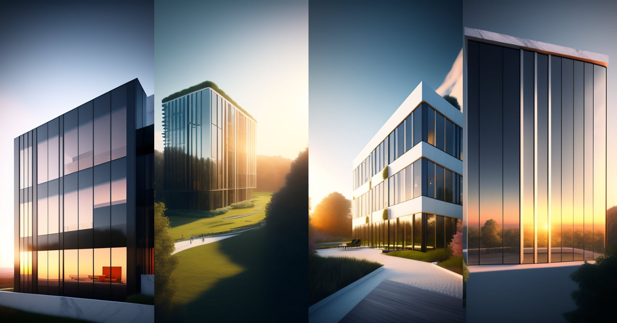 Lexica - Surreal modern 8 stories codominium, dinamic form and shape ...