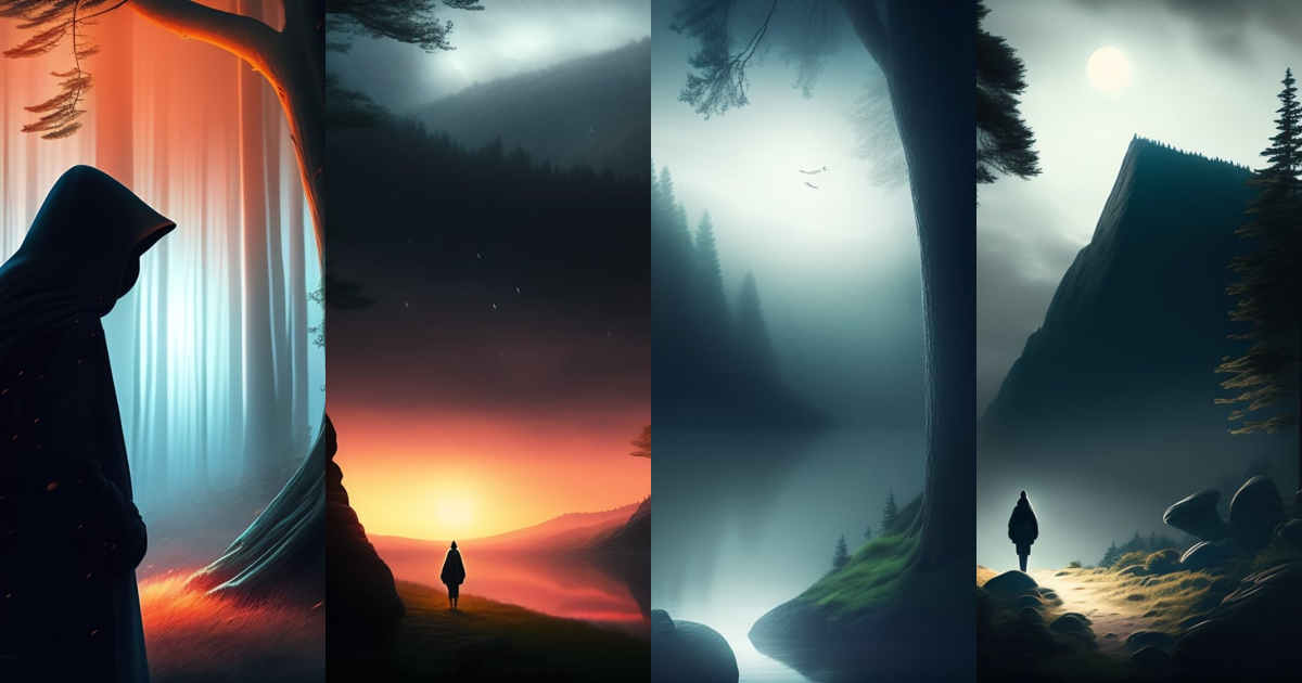 Lexica - A lone figure, hiding in the shadows, trying to avoid being ...