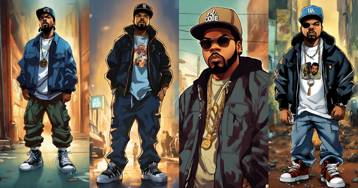 Lexica - Hip hop art style Ice Cube boondocks full body