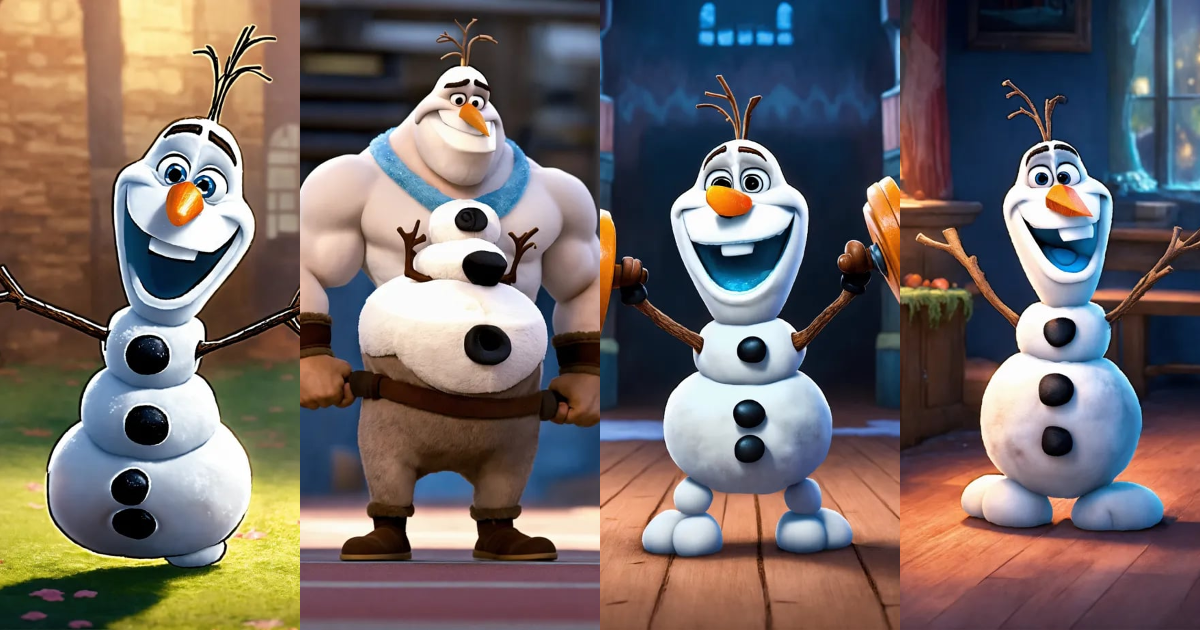 Lexica Olaf from frozen works out